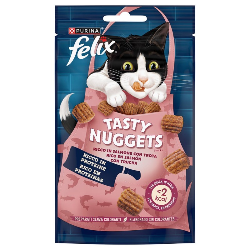 Snacks para gato - Felix Tasty Nuggets - Salmão e truta