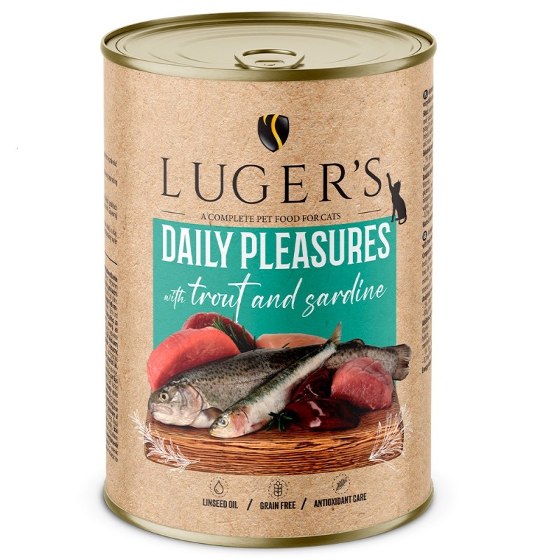 Luger's Daily Pleasures - Alimento húmido para gato adulto - Truta e sardinha