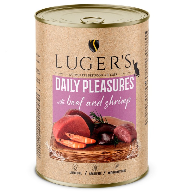 Luger's Daily Pleasures - Alimento húmido para gato esterilizado - Vaca e camarão