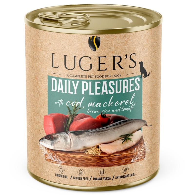 Luger's Daily Pleasures - Alimento húmido para cão adulto - Bacalhau, cavala, arroz integral e tomate