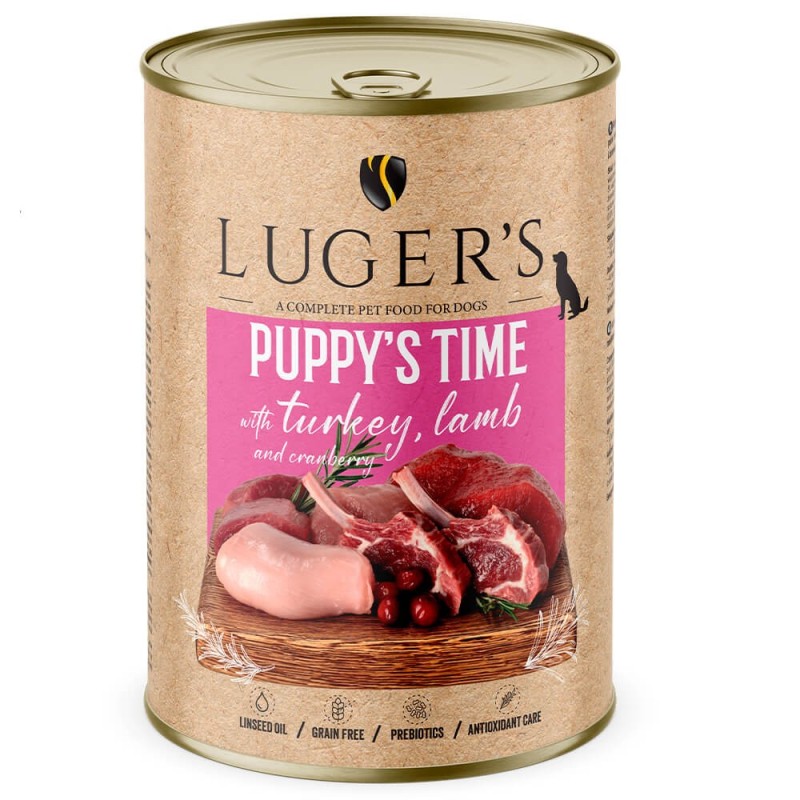 Luger's Puppy's Time - Alimento húmido para cachorro - Peru, cordeiro e arandos