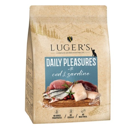 Luger's Daily Pleasures - Ração seca para gato adulto - Bacalhau e Sardinha