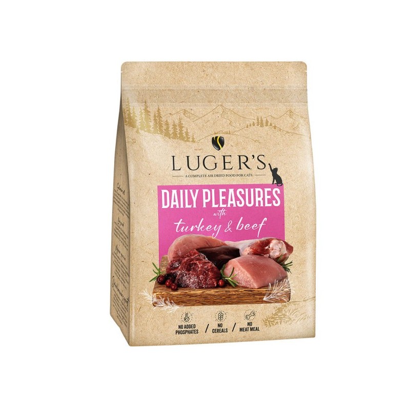 Luger's Daily Pleasures - Ração seca para gato adulto - Peru e vaca