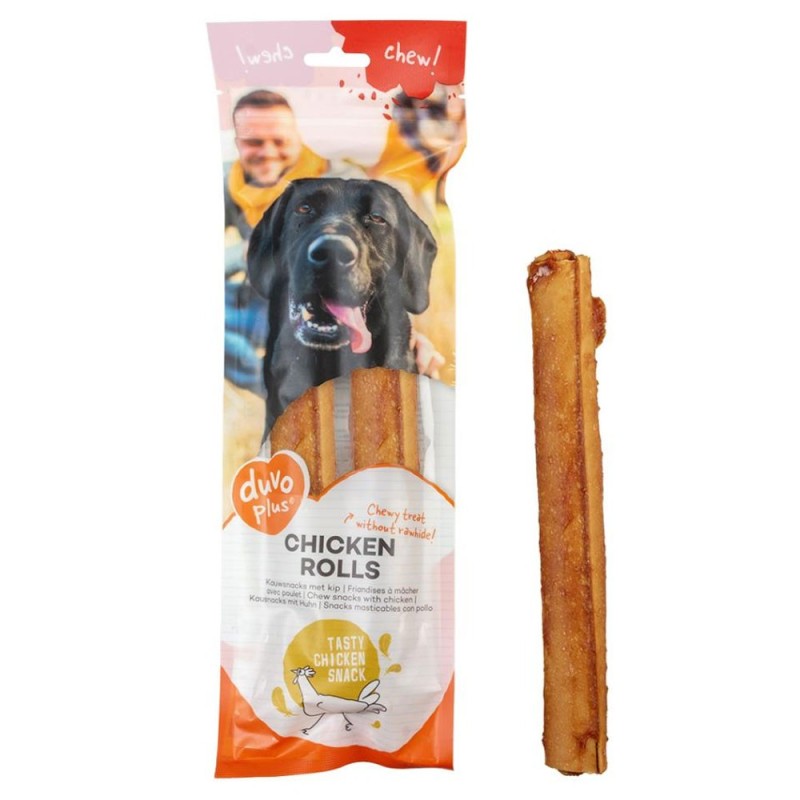 Snacks em rolos com frango para cão - Duvo Plus