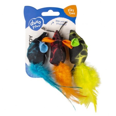 Ratos de brincar com penas e catnip para gatos - Duvo Plus