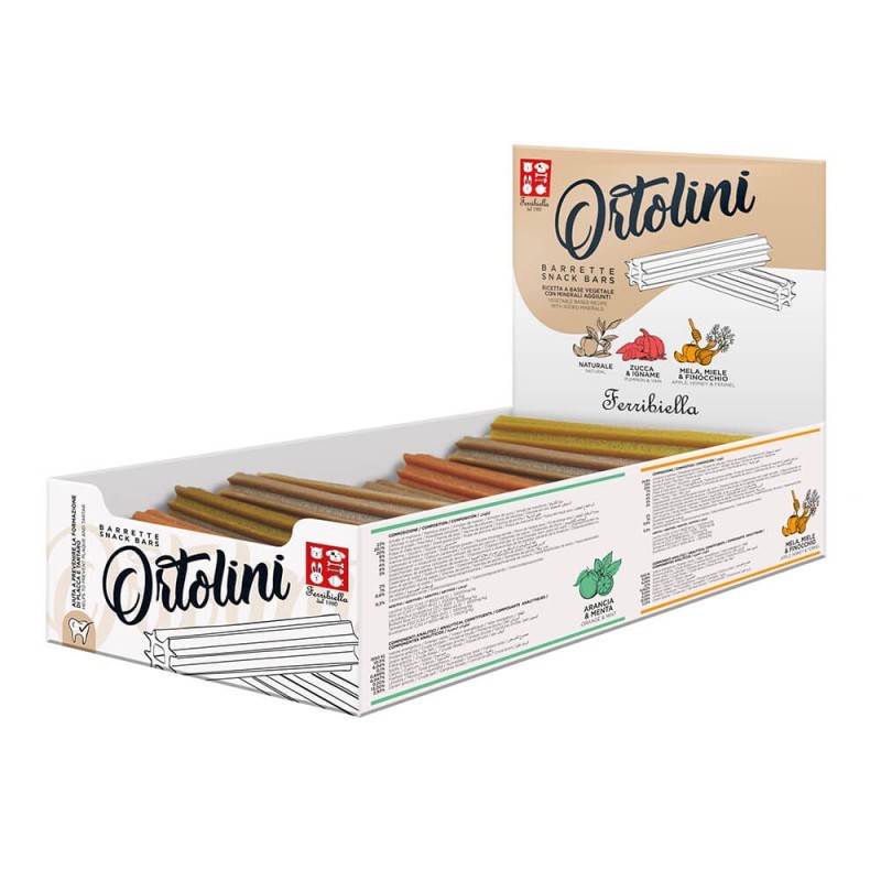 Snack vegetariano Ortolini de cuidado dentário para cães - Ferribiella
