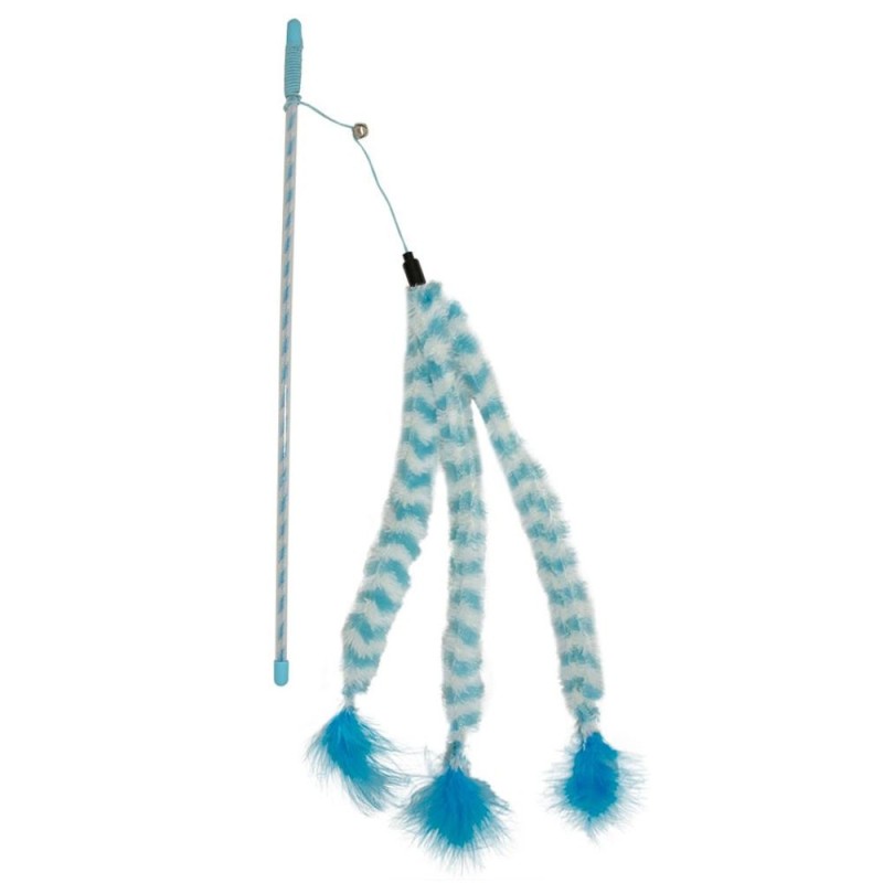 Bastão com 3 caudas de peluche para gatos - Duvo Plus