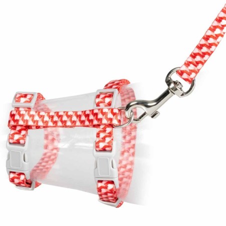 Peitoral e trela com corações para gatos - Duvo Plus