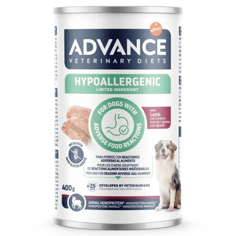 Advance VET Hypoallergenic - Alimento húmido para cão adulto com alergias - Borrego