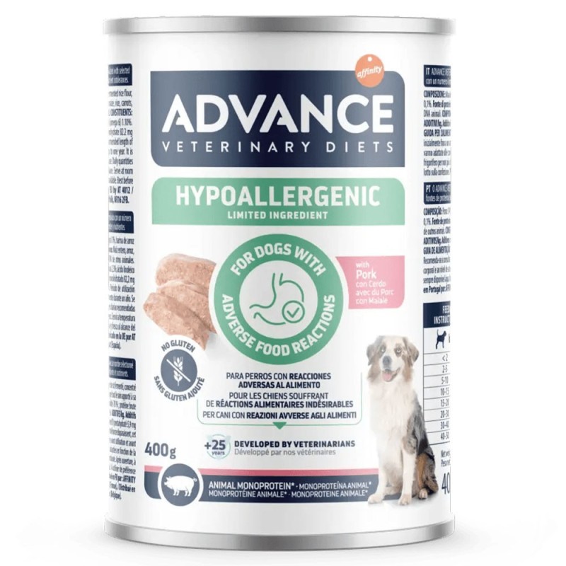Advance VET Hypoallergenic - Alimento húmido para cão adulto com alergias - Porco
