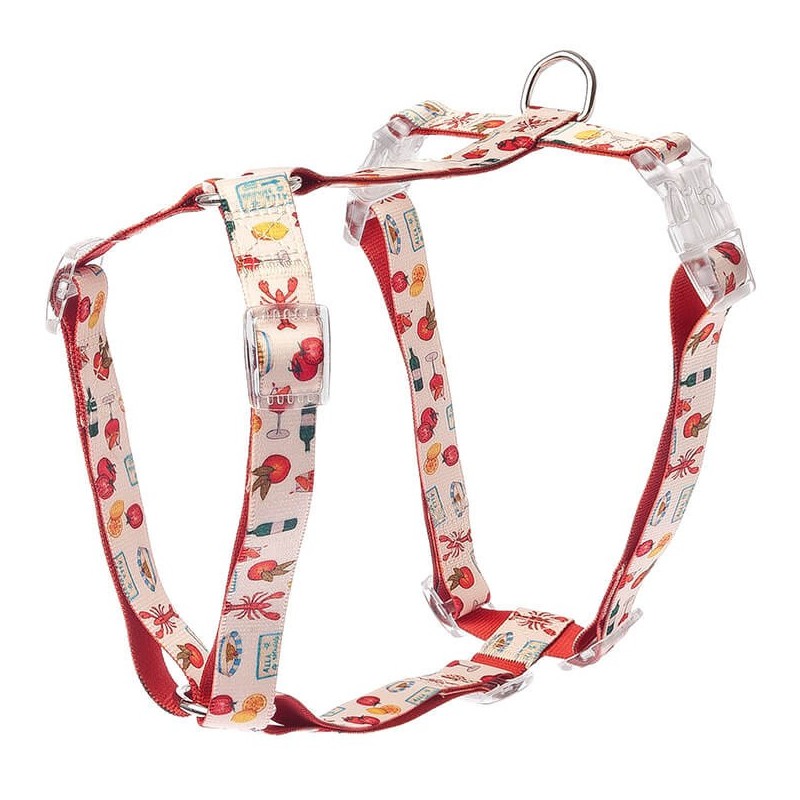 Peitoral Motif Les Gourmands para cão - Ferribiella