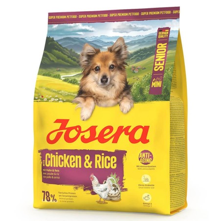 Josera Senior Mini - Ração seca para cão sénior de porte pequeno - Frango e arroz