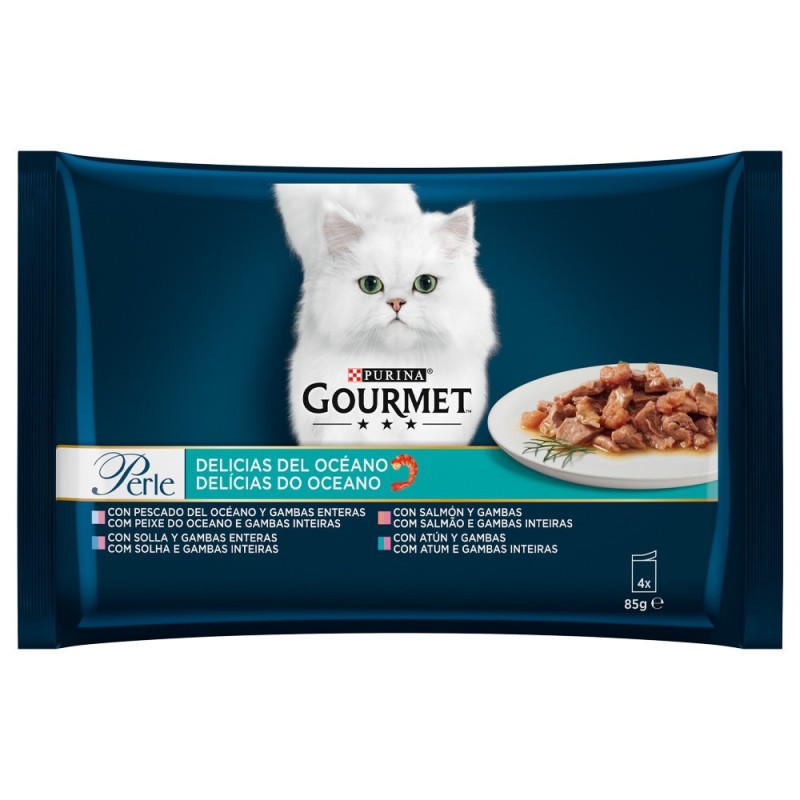 Alimento húmido para gato Gourmet Perle Delícias do Oceano