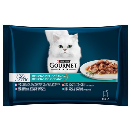 Alimento húmido para gato Gourmet Perle Delícias do Oceano
