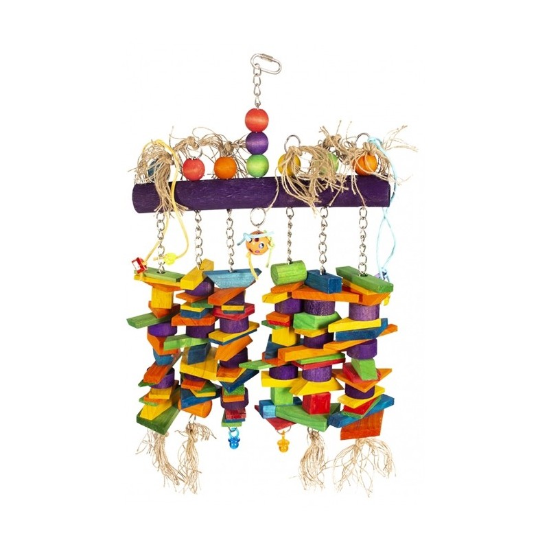 Brinquedo colorido de madeira XXL para aves - Duvo Plus