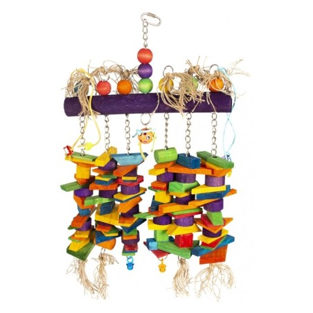 Brinquedo colorido de madeira XXL para aves - Duvo Plus