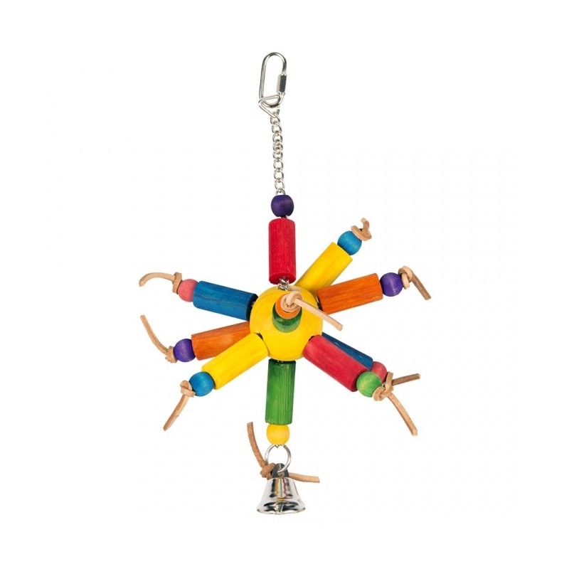Brinquedo para aves Blocos de madeira com couro Duvo Plus