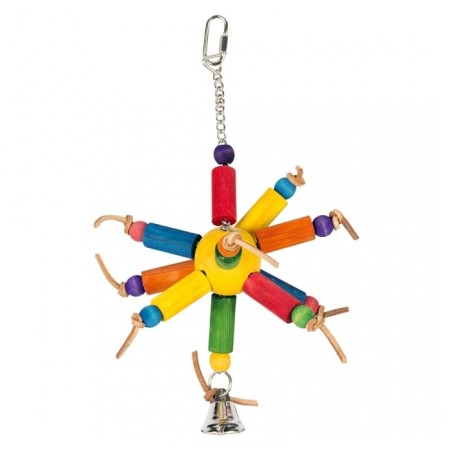 Brinquedo para aves Blocos de madeira com couro Duvo Plus