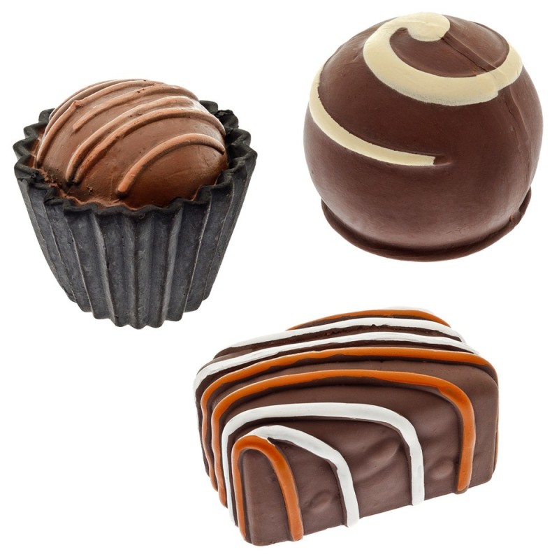 Chocolates em látex com som para cães - Ferribiella