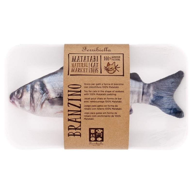 Robalo de tecido com matatabi para gatos - Ferribiella