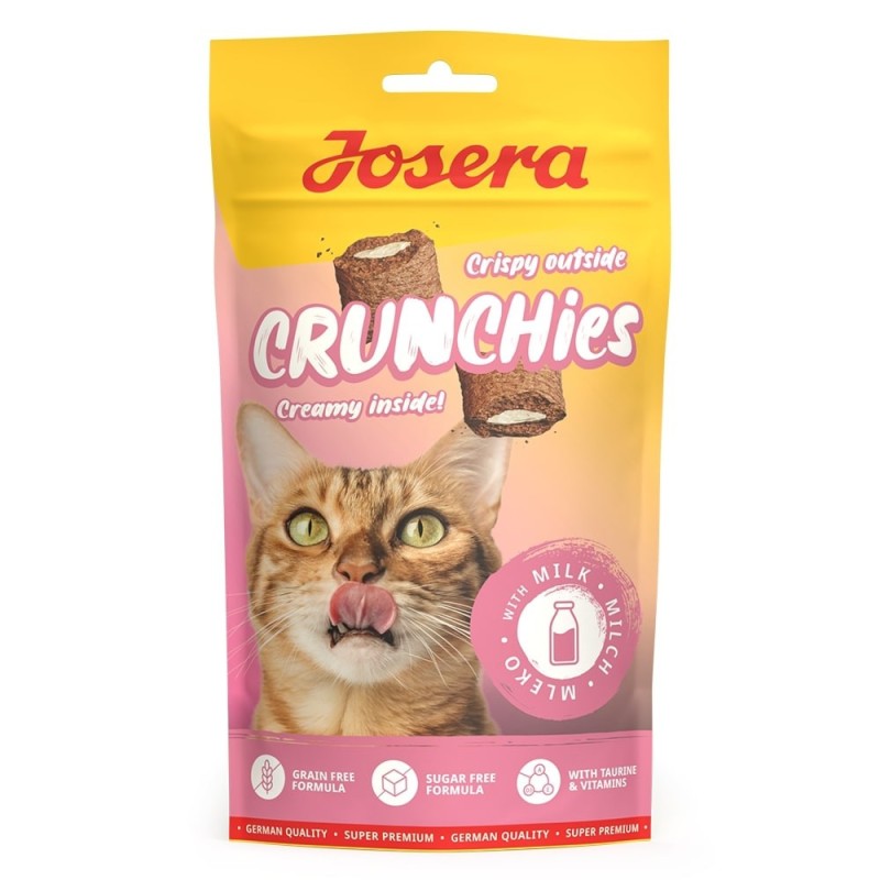 Josera Crunchies - Snacks com recheio de leite para gato