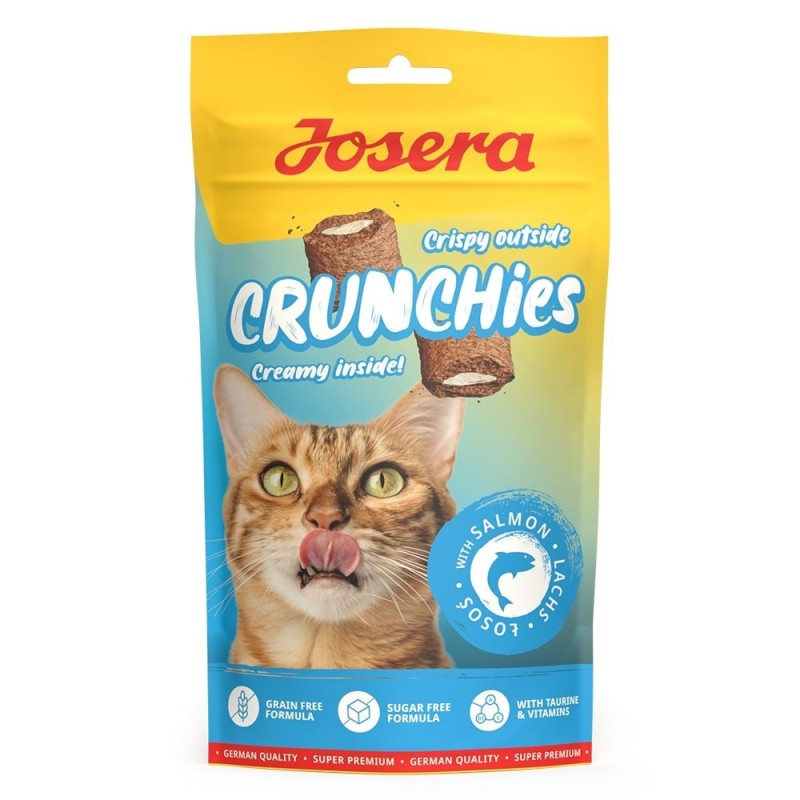 Josera Crunchies - Snacks com recheio para gato - Salmão