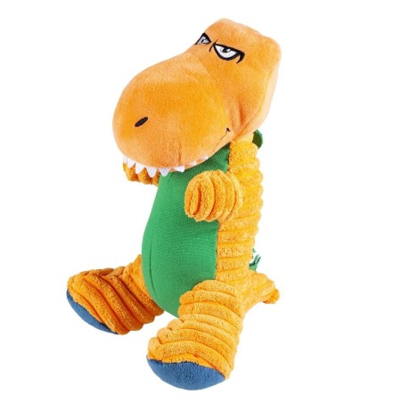 Dinossauro T-Rex laranja de peluche para cães - Duvo Plus