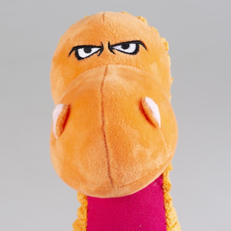 Dinossauro Tsintaosaurus laranja de peluche para cão - Duvo Plus