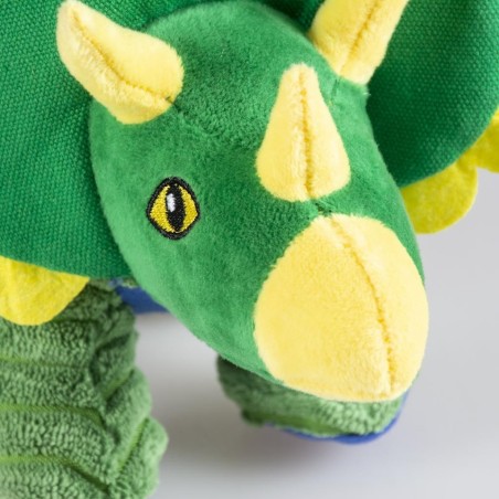 Dinossauro Triceratops verde de peluche para cães - Duvo Plus