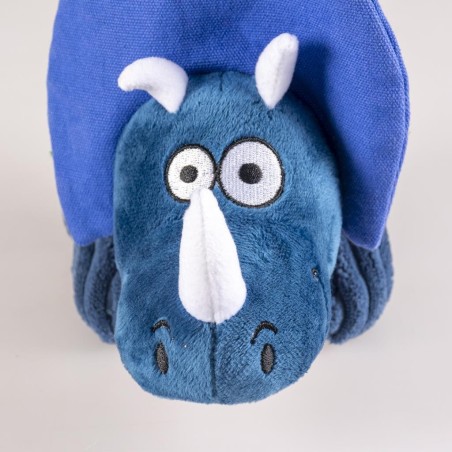 Dinossauro Triceratops azul de peluche para cães - Duvo Plus