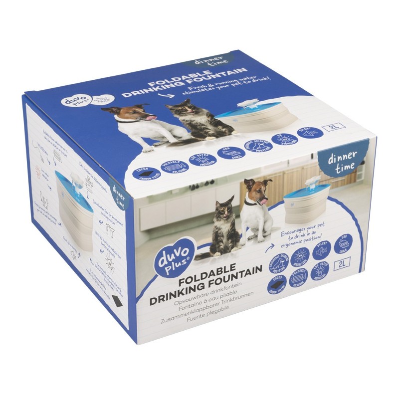 Fonte de água dobrável para cães e gatos - Duvo Plus