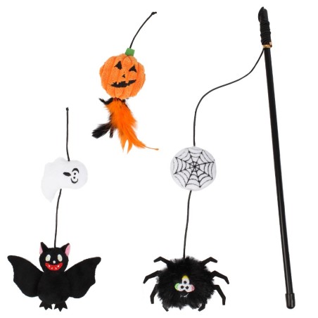 Bastão com boneco de Halloween para gatos - Ferribiella