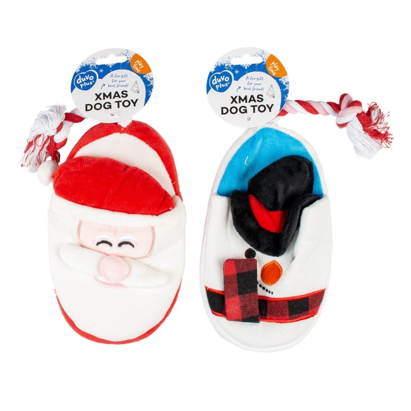 Chinelos de peluche de Natal para cães - Duvo Plus