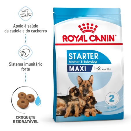 Royal Canin Starter Mother & Babydog Maxi - Ração seca para cachorro recém-nascido e cadela gestante/lactante de porte grande