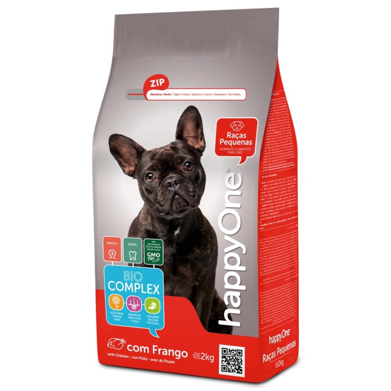 happyOne Raças Pequenas - Ração seca para cão adulto - Frango