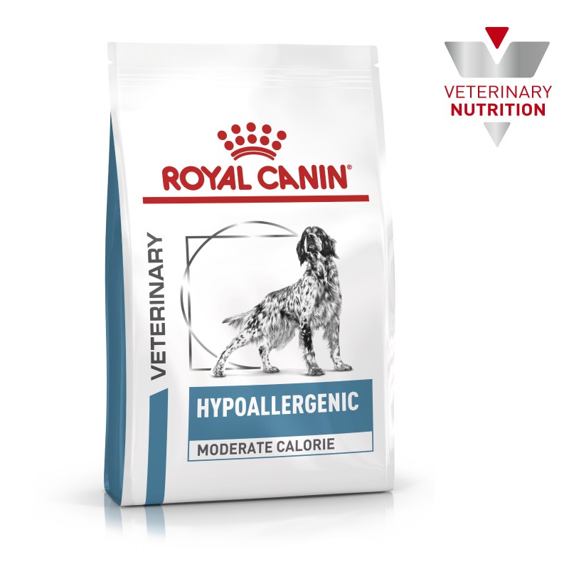 Royal Canin VET Hypoallergenic Moderate Calorie - Ração seca para cão adulto com alergias alimentares