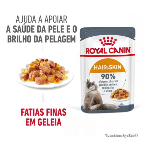 Royal Canin Hair & Skin Care - Alimento em geleia para gato adulto com sensibilidade de pele e pelo