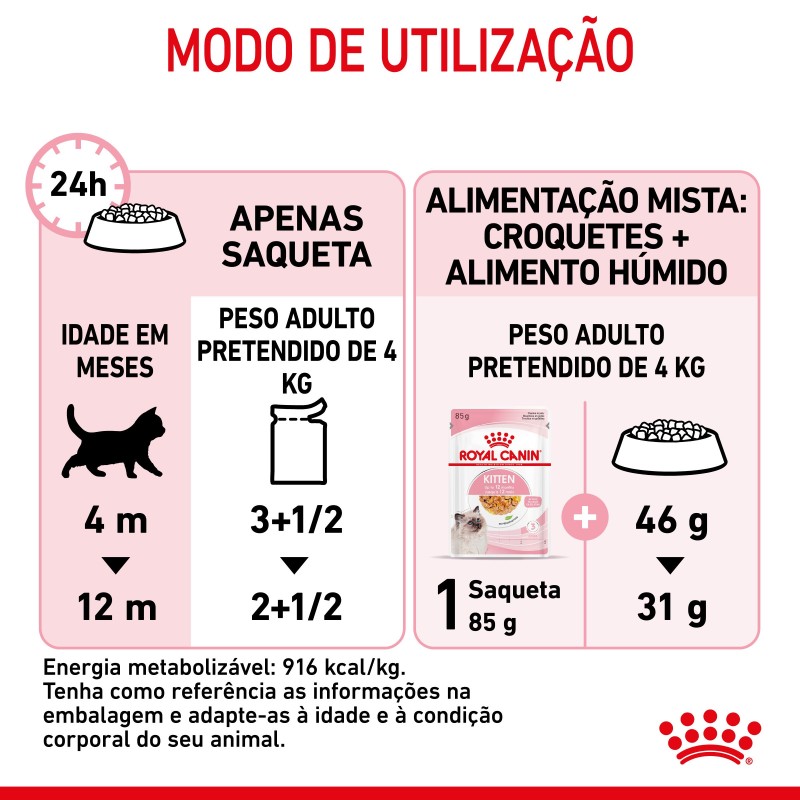 Royal Canin Kitten - Alimento húmido pedaços em geleia para gatinhos