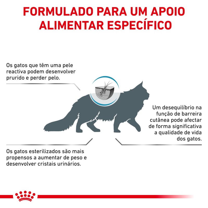 Royal Canin VET Skin & Coat - Ração seca para gato com dermatite e queda de pelo