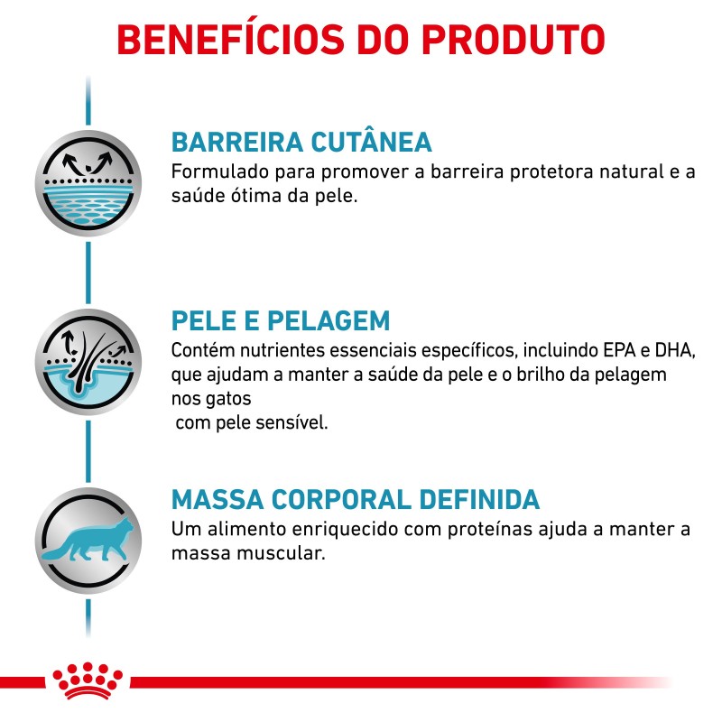 Royal Canin VET Skin & Coat - Ração seca para gato com dermatite e queda de pelo