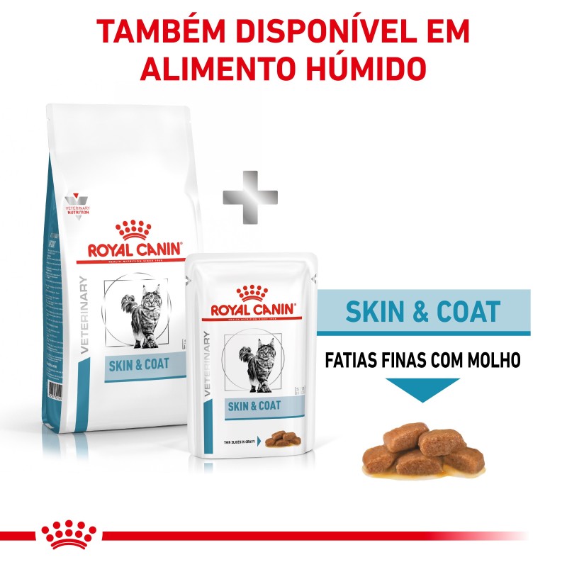 Royal Canin VET Skin & Coat - Ração seca para gato com dermatite e queda de pelo