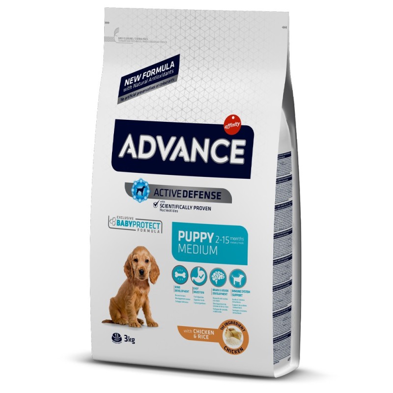 Advance Puppy Medium - Ração seca para cachorro médio - Frango e arroz