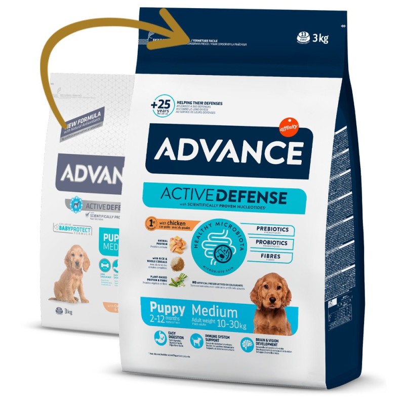 Advance Puppy Medium - Ração seca para cachorro médio - Frango e arroz