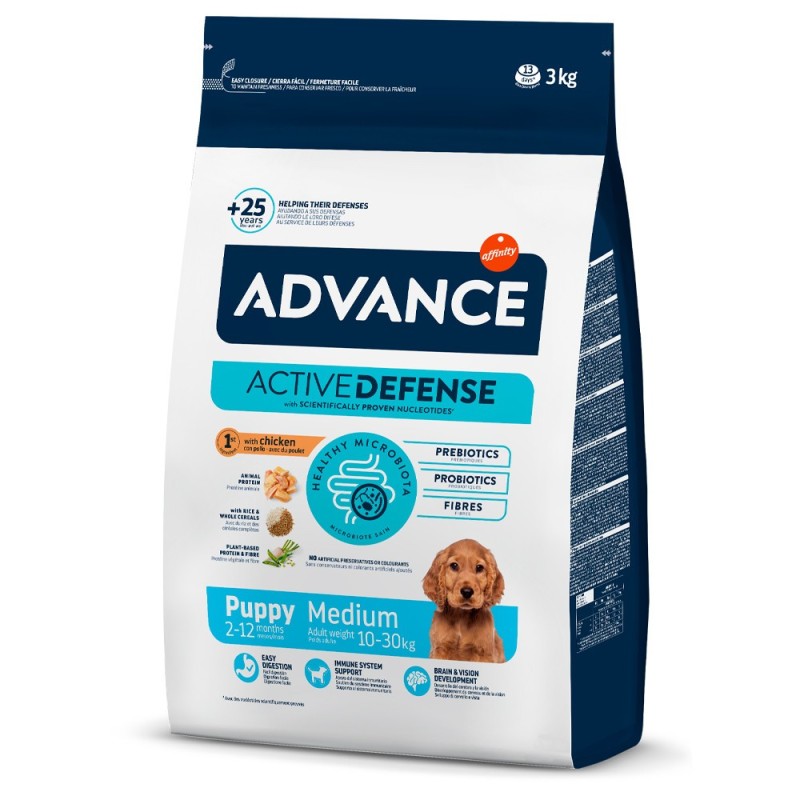 Advance Puppy Medium - Ração seca para cachorro médio - Frango e arroz