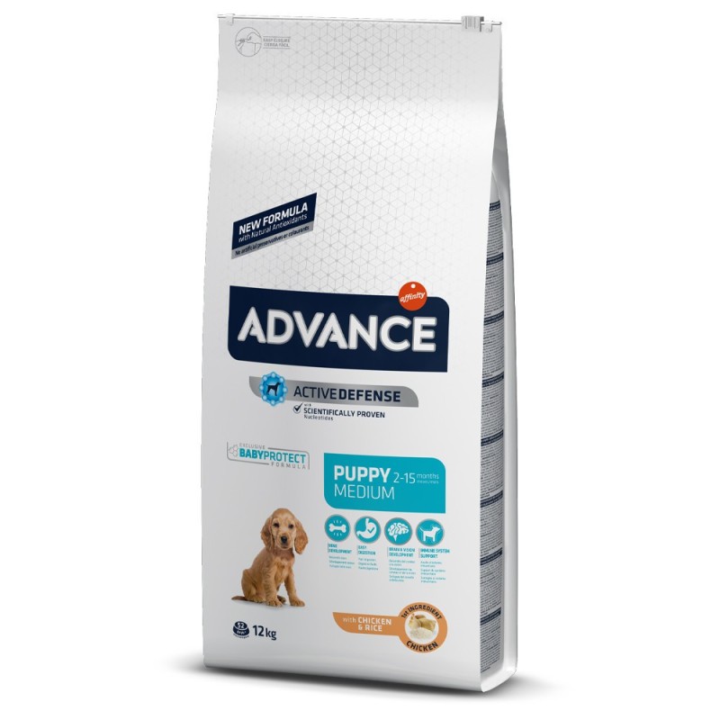 Advance Puppy Medium - Ração seca para cachorro médio - Frango e arroz