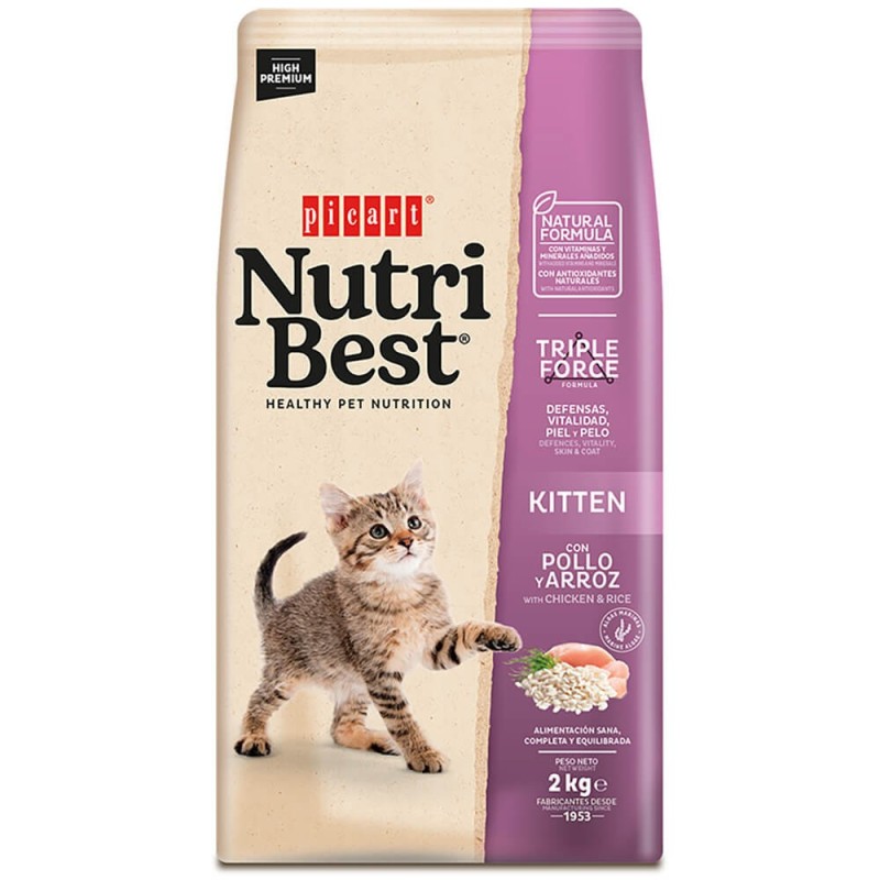 Picart Nutribest Kitten - Ração seca para gatinho - Frango e arroz