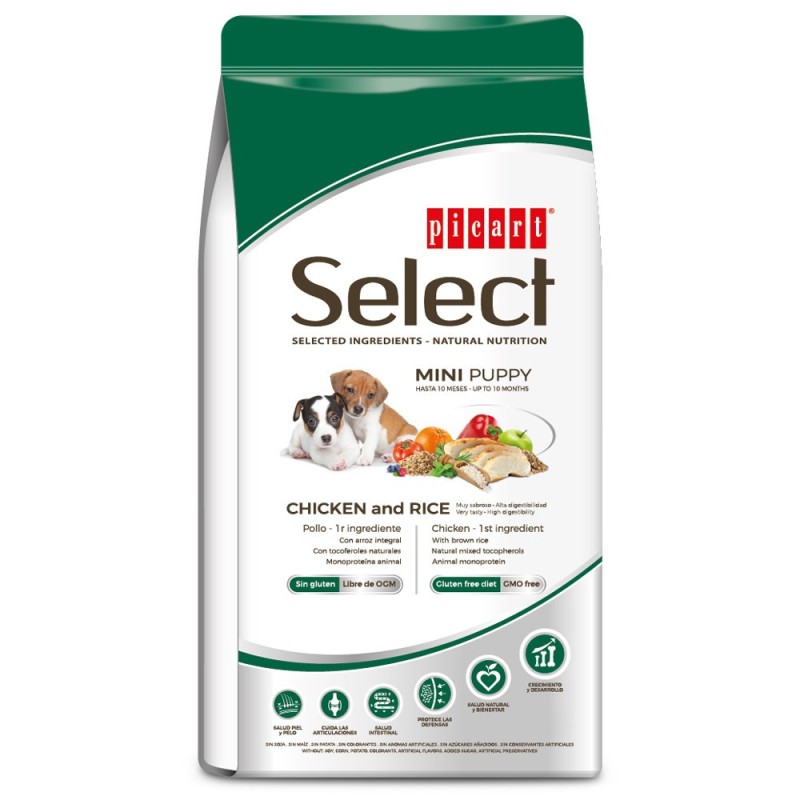 Picart Select Mini Puppy - Ração seca para cachorro pequeno - Frango e arroz