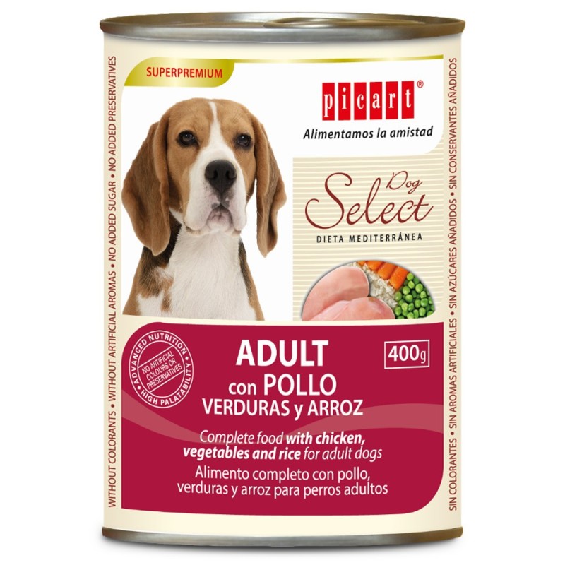 Picart Select - Alimento em patê para cão adulto - Frango, vegetais e arroz