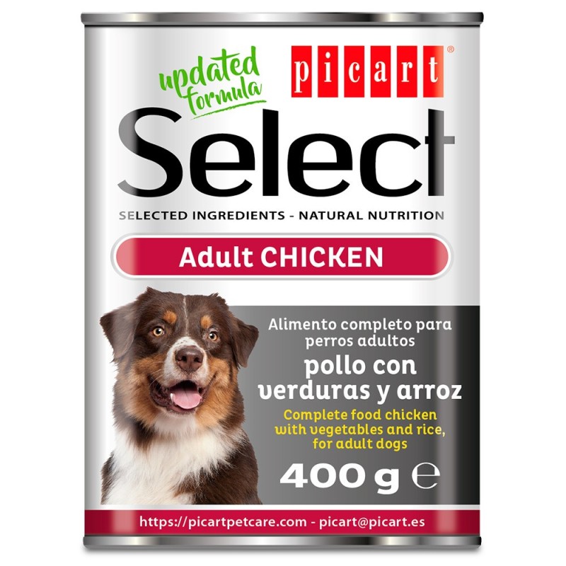 Picart Select - Alimento em patê para cão adulto - Frango, vegetais e arroz