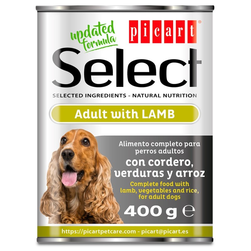 Picart Select - Alimento em patê para cão adulto - Cordeiro, vegetais e arroz